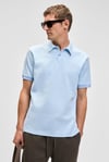 LAPORTE Erkek Dokulu Kumaşlı Slim Fit Mavi Polo Yaka T-Shirt