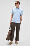 LAPORTE Erkek Dokulu Kumaşlı Slim Fit Mavi Polo Yaka T-Shirt