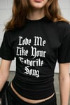 LAVINYA Kadın Yumuşak Kumaşlı %100 Pamuk Baskı Detaylı Siyah T-Shirt