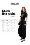 LAVINYA Kadın Yumuşak Kumaşlı %100 Pamuk Baskı Detaylı Siyah T-Shirt