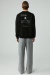 LAZYNESS Erkek Yuvarlak Yaka 3 İplik Siyah Sweatshirt