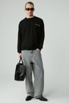 LAZYNESS Erkek Yuvarlak Yaka 3 İplik Siyah Sweatshirt