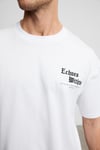 LIGHT Erkek Organik Pamuklu Bisiklet Yakalı Nakış Ve Baskı Detaylı Oversıze Fit Beyaz T-Shirt