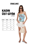 LOREA Kadın Yumuşak Ve Esnek Kumaşlı Baskı Ve Taş Detaylı Slim Fit Mavi Atlet