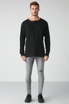 LORENZO Erkek Yaka Özel Dokulu Kumaşlı Regular Fit Siyah T-Shirt