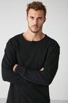 LORENZO Erkek Yaka Özel Dokulu Kumaşlı Regular Fit Siyah T-Shirt