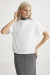 LOTTIE Kadın %100 Organik Pamuklu Regular Kalıp Bisiklet Yaka Basic Kısa Kollu Beyaz T-Shirt