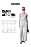 LOVENTA Kadın Geniş Paçalı Regular Fit Taş Detaylı Beyaz Eşofman Altı