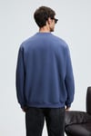 LUCIAN Erkek Göğsü Ve Sırtı Baskılı Yuvarlak Yaka Regular Fit İndigo Sweatshirt