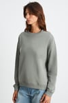 MAIJA Kadın Bisiklet Yaka İçi Polarlı Oversize Fit Basic Açık Haki Sweatshirt