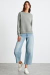 MAIJA Kadın Bisiklet Yaka İçi Polarlı Oversize Fit Basic Açık Haki Sweatshirt