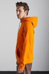 MALAGOS Erkek İçi Polarlı Yumuşacık 3 İplik İçi Şardonlu Regular Kapüşonlu Turuncu Sweatshirt