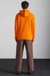 MALAGOS Erkek İçi Polarlı Yumuşacık 3 İplik İçi Şardonlu Regular Kapüşonlu Turuncu Sweatshirt