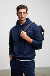 MARSHALLHOODIE Erkek Pamuklu İçi Polarlı Nakışlı Relaxed Koyu Lacivert Eşofman Takımı