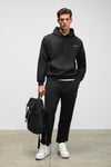 MARSHALLHOODIE Erkek Pamuklu İçi Polarlı Nakışlı Relaxed Siyah Eşofman Takımı