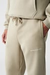 MARSHALLHOODIE Erkek Pamuklu İçi Polarlı Nakışlı Relaxed Taş Rengi Eşofman Takımı