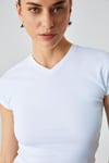 MARTA Kadın Yuvarlak Yaka Kısa Kol Slim Beyaz T-Shirt
