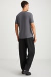 MICHEL Erkek Slim Fit Dar Kesim %100 Organik Pamuklu Yana Kayan Dikişli  Basic Örme Koyu Gri T-Shirt