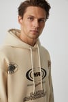 MILES Erkek Kapüşonlu Yumuşacık Oversize Bej Sweatshirt