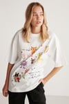 MILLIE Basic Oversize Beyaz  T-Shirt