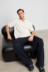 MINNUTU Erkek Organik Pamuklu Polo Yakalı Regular Fit Ekru T-Shirt