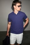 MINNUTU Erkek Organik Pamuklu Polo Yakalı Regular Fit Mor T-Shirt