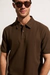 MINNUTU Erkek Organik Pamuklu Polo Yakalı Regular Fit Kahverengi T-Shirt