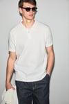 MINNUTU Erkek Organik Pamuklu Polo Yakalı Regular Fit Beyaz T-Shirt