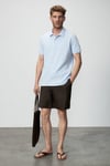 MINNUTU Erkek Organik Pamuklu Polo Yakalı Regular Fit Mavi T-Shirt