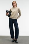 MIRELLAN Kadın Baskılı Yuvarlak Yaka Regular Fit Taş Rengi Sweatshirt