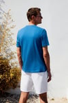 MOCASSIN Erkek %100 Pamuk Baskılı Relaxed Fit Yuvarlak Yaka Kısa Kollu Mavi T-Shirt