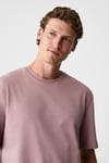 MOCASSIN Erkek %100 Pamuk Baskılı Relaxed Fit Yuvarlak Yaka Kısa Kollu Koyu Pembe T-Shirt