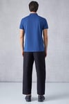 MONAGHAN Erkek Polo Yaka Relaxed Fit Patlı Düğmeli Kısa Kollu Mavi T-Shirt