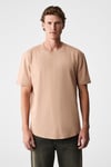 MONO Erkek Organik Pamuklu Bisiklet Yakalı Kısa Kollu Regular Fit Somon T-Shirt