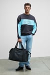 MONTY Erkek Yuvarlak Yaka Baskılı Omuzları Yeşil Renkte Relaxed Fit Antrasit Sweatshirt