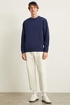 NATAS Erkek Yumuşacık Kumaşlı Regular Organik Cotton Yuvarlak Yakalı Lacivert Sweatshirt