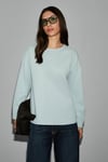NEAT Kadın Organik Pamuklu Bisiklet Yaka Oversize Fit Uzun Kollu Gri T-Shirt