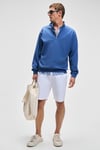 NESTOR Erkek Relaxed Fit Dik Yakalı Yarım Fermuarlı Uzun Kollu Mavi Sweatshirt