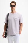 NOIR Erkek%100 Organik Pamuk  Bisiklet Yaka Kısa Kol Regular Lila T-Shirt