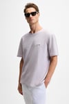 NOIR Erkek%100 Organik Pamuk  Bisiklet Yaka Kısa Kol Regular Lila T-Shirt