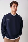 OFF  Oversize Lacivert  Sweatshirt