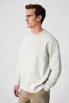 OLLIE Erkek Bisiklet Yaka Regular Uzun Kollu Nakış Detaylı Bej Sweatshirt