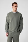 OLLIE Erkek Bisiklet Yaka Regular Uzun Kollu Nakış Detaylı Haki Sweatshirt