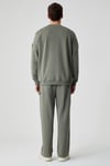 OLLIE Erkek Bisiklet Yaka Regular Uzun Kollu Nakış Detaylı Haki Sweatshirt