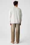 OLLIE Erkek Bisiklet Yaka Regular Uzun Kollu Nakış Detaylı Bej Sweatshirt