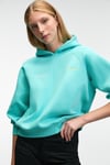 ORINQUE Kadın Kapüşonlu Baskı Ve Nakış Detaylı Oversize Turkuaz Sweatshirt