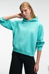 ORINQUE Kadın Kapüşonlu Baskı Ve Nakış Detaylı Oversize Turkuaz Sweatshirt