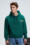 PASCAL Erkek Kapüşonlu Kanguru Cepli Önü Ve Sırtı Baskılı Regular Fit Yeşil Sweatshirt