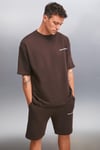PASTO Erkek Comfort Fit Polarsız Nakışlı Kısa Kollu Kahverengi T-Shirt