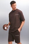 PASTO Erkek Comfort Fit Polarsız Nakışlı Kısa Kollu Kahverengi T-Shirt